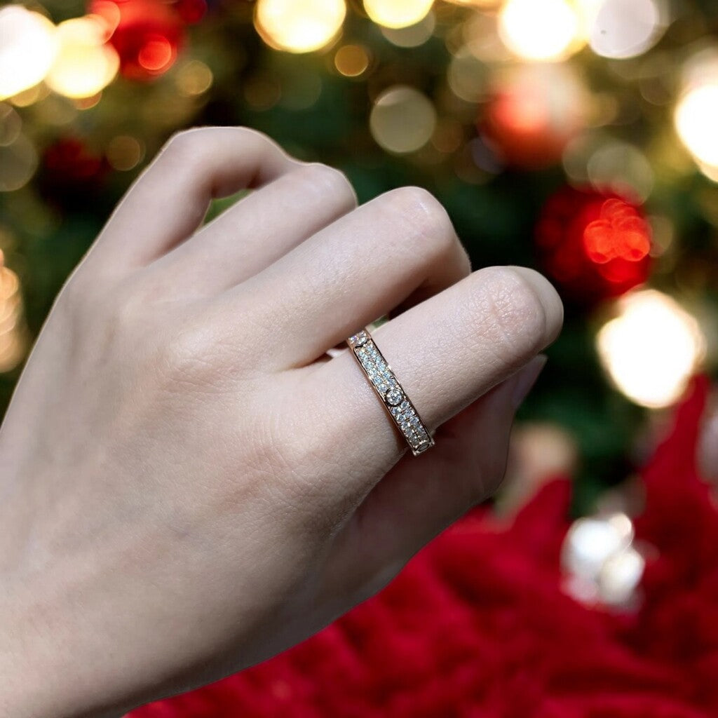 3 Carat All Moissanite Diamond Wedding Ring Band - Ornalux