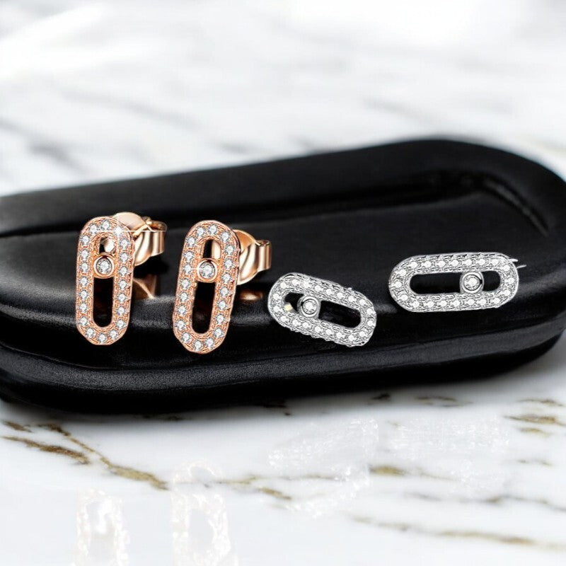 Pin Stud Earrings - Premium Moissanite Diamond - Ornalux