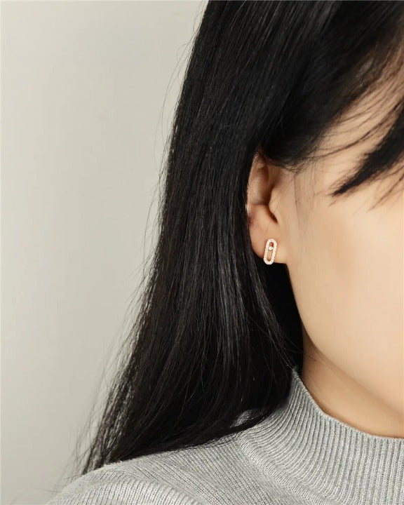 Pin Stud Earrings - Premium Moissanite Diamond - Ornalux