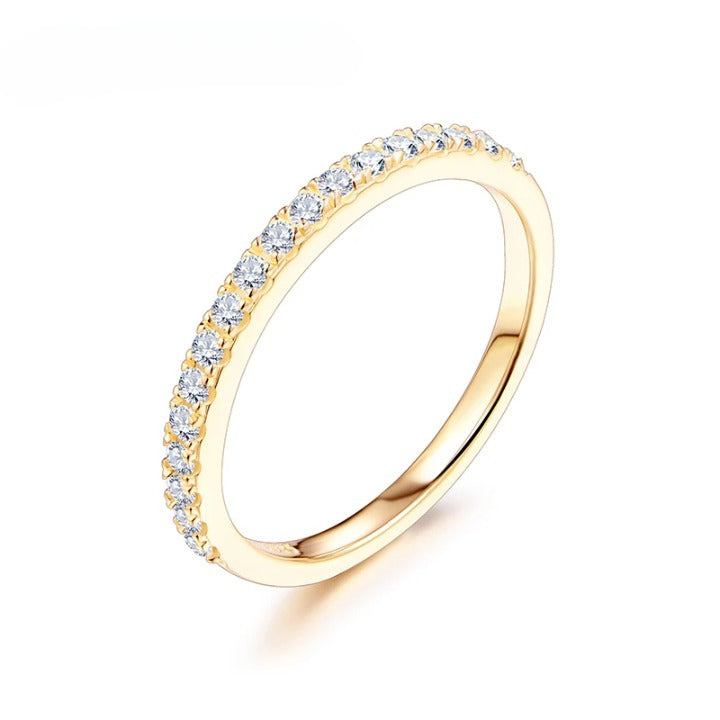 18K Rose Gold Plated Moissanite Diamond Band - Ornalux