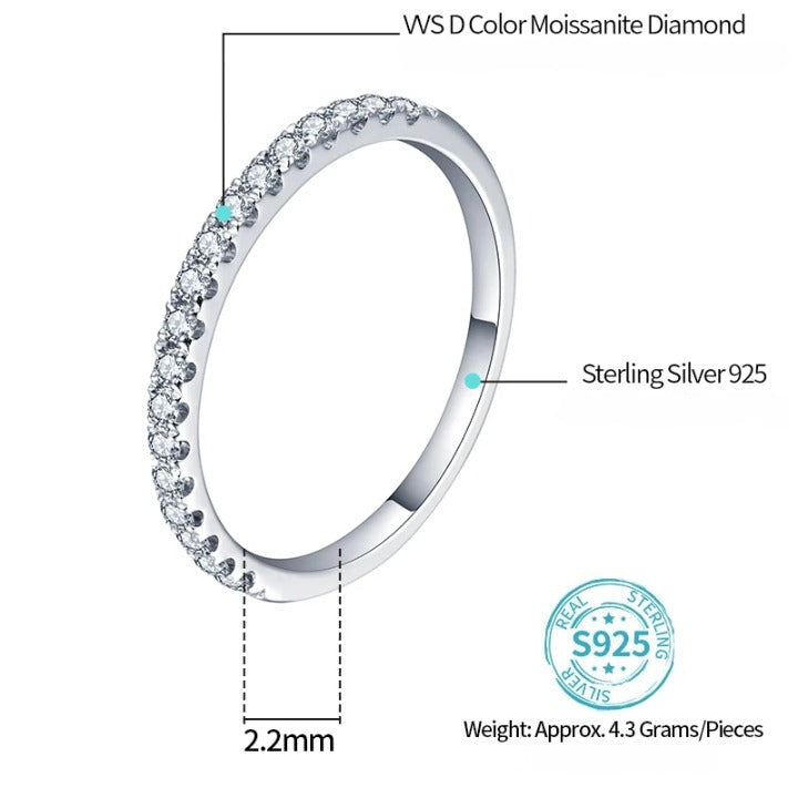 18K Rose Gold Plated Moissanite Diamond Band - Ornalux