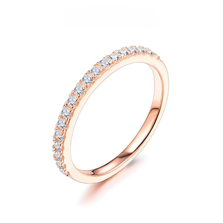 18K Rose Gold Plated Moissanite Diamond Band - Ornalux