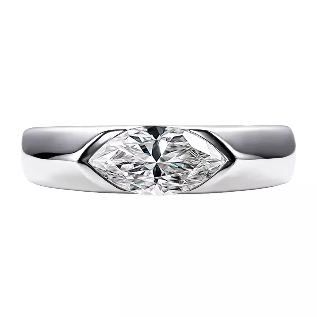 1ct D Color Moissanite Marquise Cut Engagement Ring - Ornalux