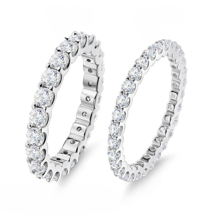 3mm All Moissanite Ring Full Eternity Band - Ornalux