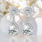 4.17Cttw Pear Cut Moissanite Drop Earrings - Ornalux