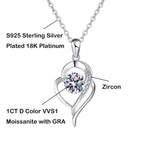 Luxury 1CT Moissanite Pendant Necklace - GRA Certified - Ornalux