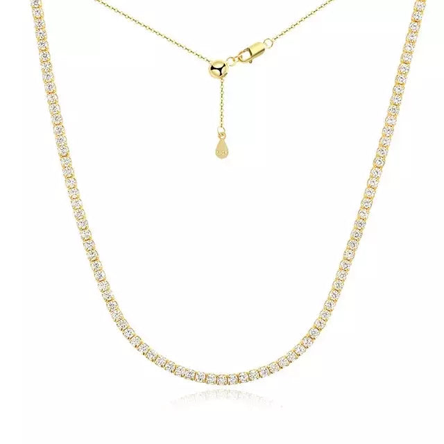 Moissanite Tennis Necklace - Adjustable Choker Chain - Ornalux