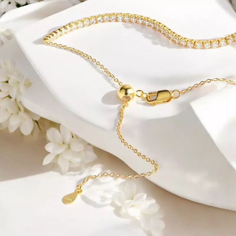Moissanite Tennis Necklace - Adjustable Choker Chain - Ornalux