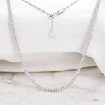 Moissanite Tennis Necklace - Adjustable Choker Chain - Ornalux