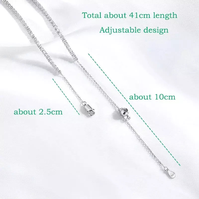 Moissanite Tennis Necklace - Adjustable Choker Chain - Ornalux