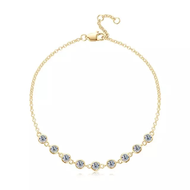 0.9Cttw Charms Round Full Moissanite Diamond Bracelet - Ornalux