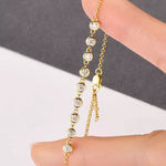 0.9Cttw Charms Round Full Moissanite Diamond Bracelet - Ornalux