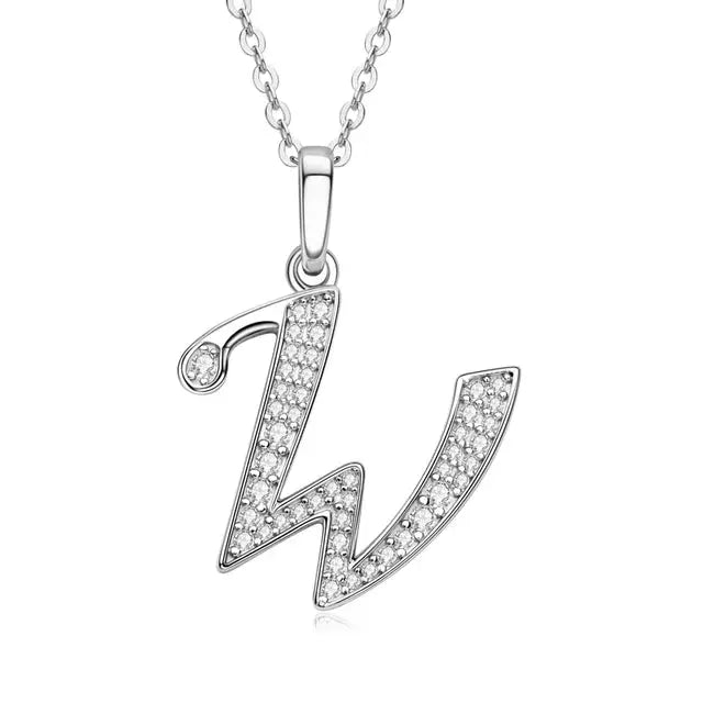 Initial Name Moissanite Pendent Necklace | A-Z Letters - Ornalux