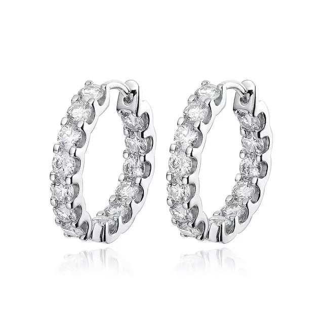 Sparkling 2.6CT Moissanite Hoop Earrings (4 Colors) - Ornalux