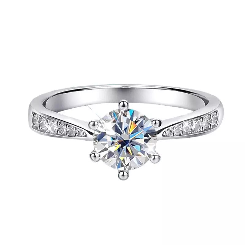 2CT Real Moissanite Diamond Solitaire Engagement Ring - Ornalux