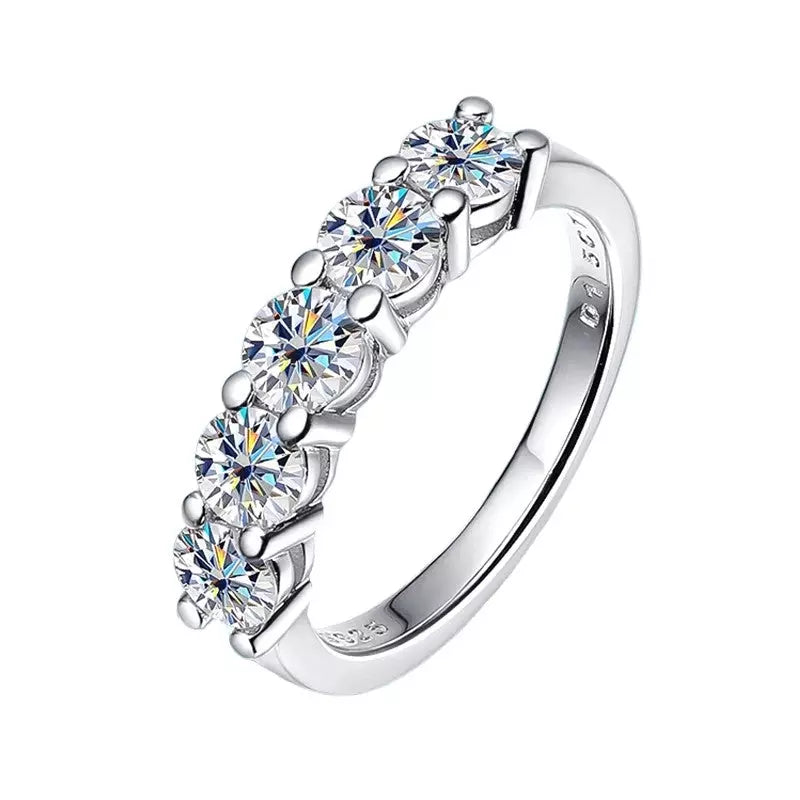 1.5CT Moissanite Diamond Wedding Band Ring - 5 stones - Ornalux