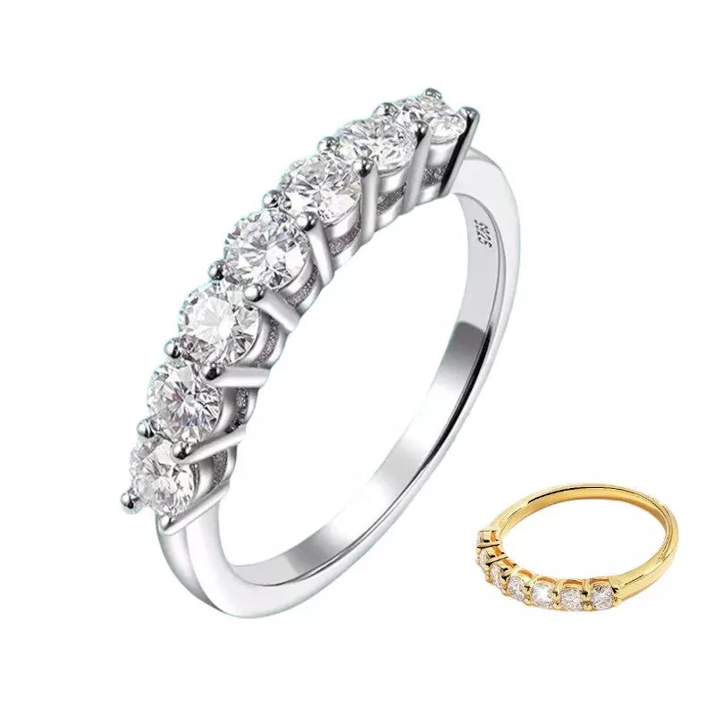 Moissanite Ring 7 Stones Matching Wedding Diamonds - Ornalux