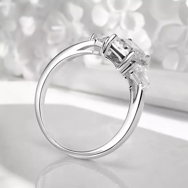 3Ct Full Moissanite Wedding Ring - Radiant & Emerald - Ornalux