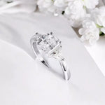 3Ct Full Moissanite Wedding Ring - Radiant & Emerald - Ornalux