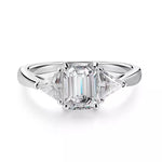 3Ct Full Moissanite Wedding Ring - Radiant & Emerald - Ornalux