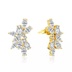 Luxury Solid Gold Moissanite Stud Earrings - Wedding Party - Ornalux