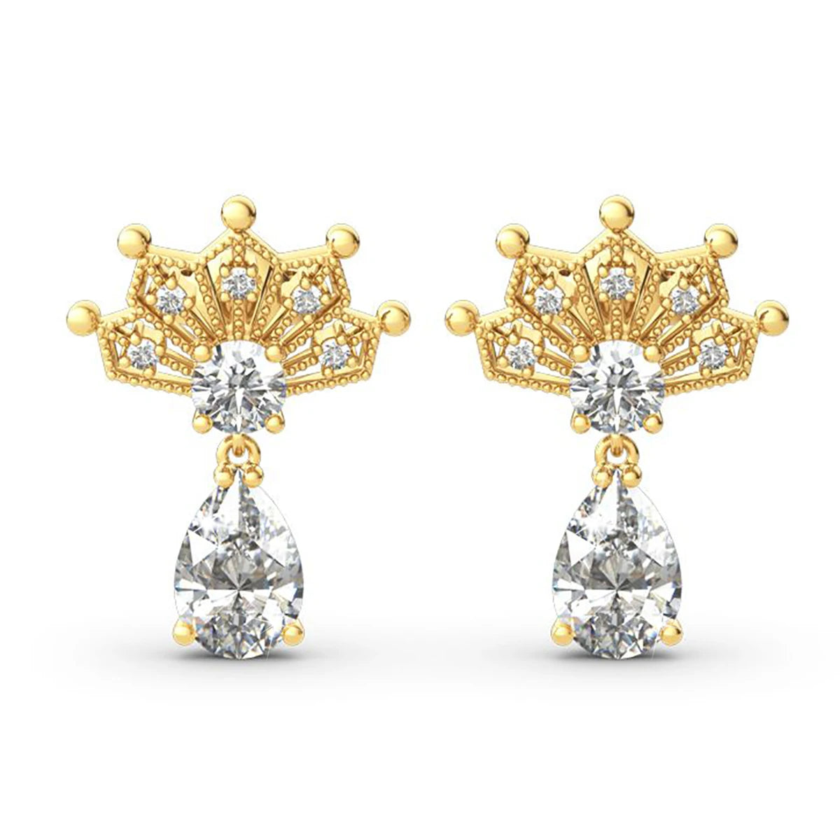 Luxury Moissanite Peacock Earrings - 3.3Ct Pear Cut - Ornalux