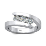 Luxury 3 Stone Moissanite Engagement Ring - Ornalux