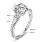 Certified 2Ct Moissanite Diamond Ring 925 Silver - Ornalux