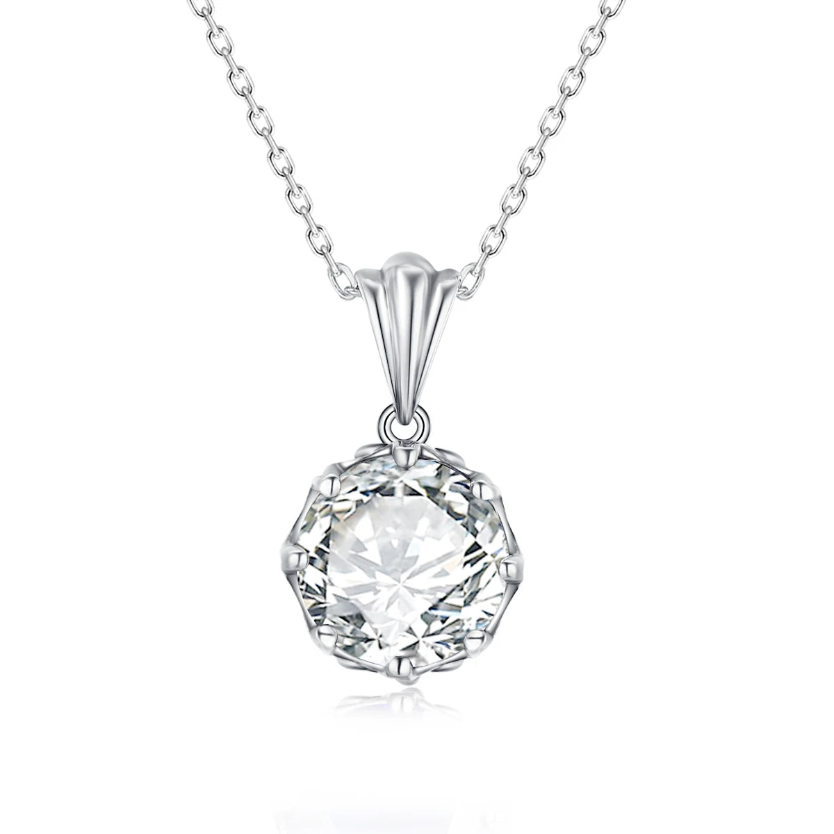 4CT D Color Moissanite Necklace Round Cut - Ornalux