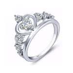 Crown Moissanite Ring White Gold 925 Silver - Ornalux