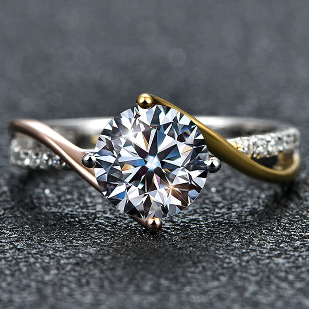 1.5Ct D Color Round Cut Moissanite Ring - Ornalux