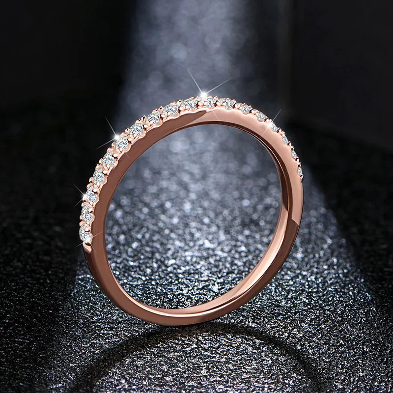 18K Rose Gold Plated Moissanite Diamond Band - Ornalux