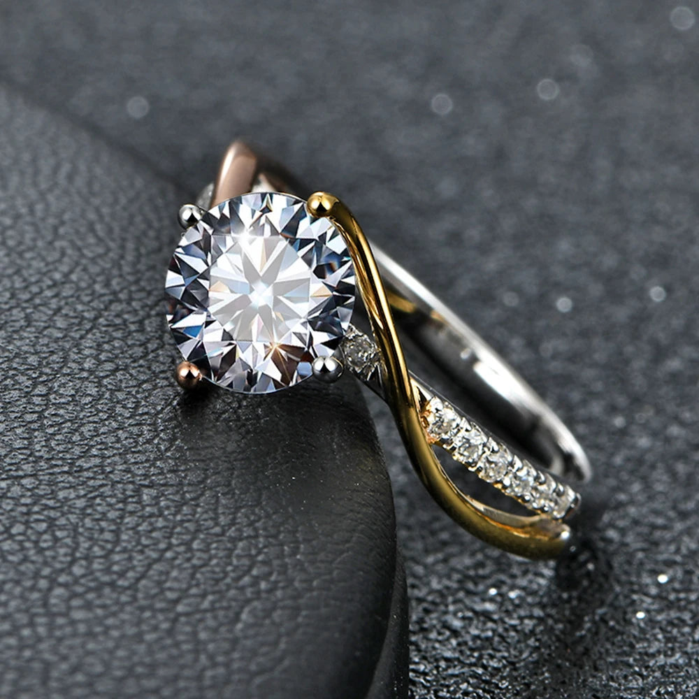 1.5Ct D Color Round Cut Moissanite Ring - Ornalux