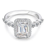 3Ct Emerald Cut Moissanite Ring - GRA - Ornalux