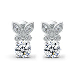 2Ct D Color VVS1 Moissanite Butterfly Earrings - Ornalux
