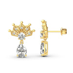 Luxury Moissanite Peacock Earrings - 3.3Ct Pear Cut - Ornalux