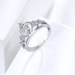 Crown Moissanite Ring White Gold 925 Silver - Ornalux