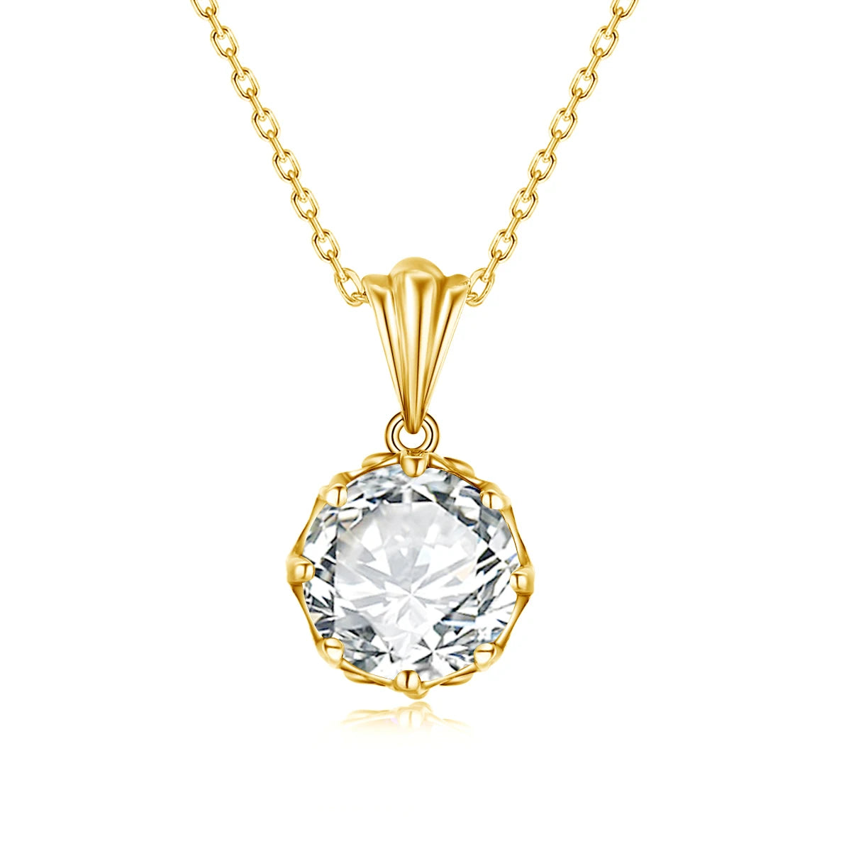 4CT D Color Moissanite Necklace Round Cut - Ornalux