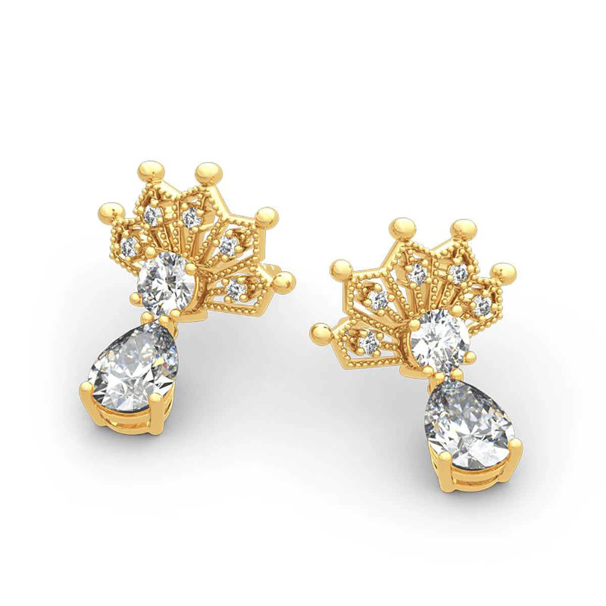 Luxury Moissanite Peacock Earrings - 3.3Ct Pear Cut - Ornalux