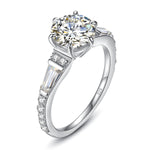 Certified 2Ct Moissanite Diamond Ring 925 Silver - Ornalux