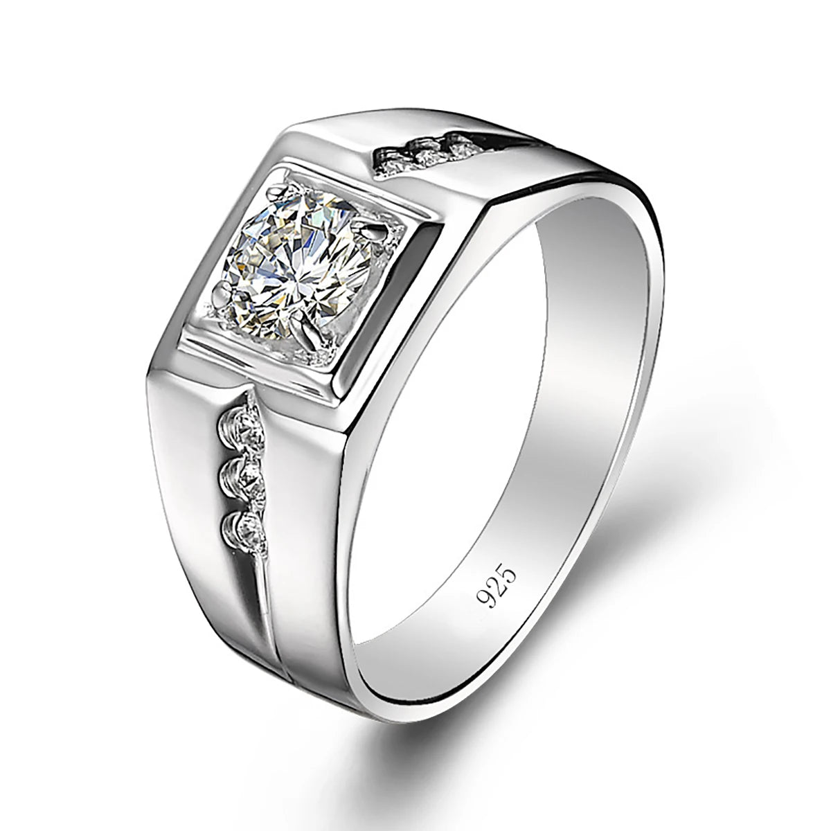 Luxury 0.5Ct Moissanite Men's Ring - Unique Design - Ornalux