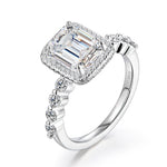 3Ct Emerald Cut Moissanite Ring - GRA - Ornalux