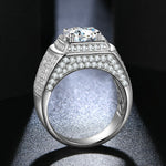 Men's Sterling Silver Moissanite Diamond Ring - 3Ct D Color - Ornalux