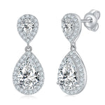 4.17Cttw Pear Cut Moissanite Drop Earrings - Ornalux