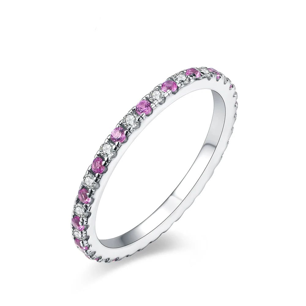 Moissanite Wedding Jewelry Band - Multi Colors - Ornalux
