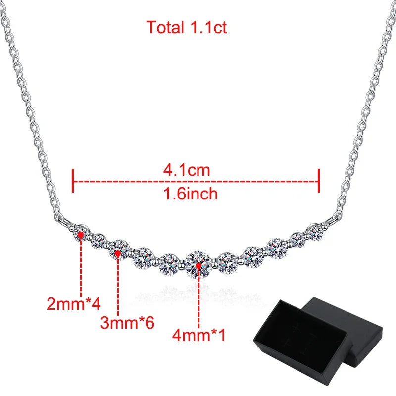 All Moissanite Necklace 1.1ct Sparkling Pendant - Ornalux