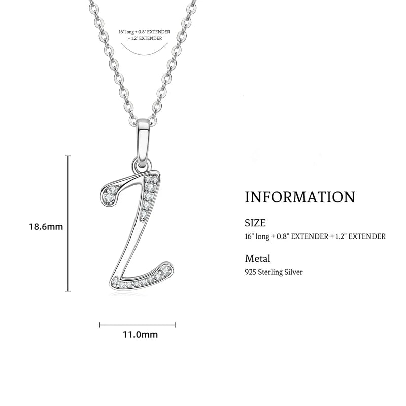 Initial Name Moissanite Pendent Necklace | A-Z Letters - Ornalux