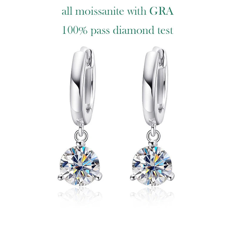 Brilliant Cut Moissanite Drop Earrings - Ornalux