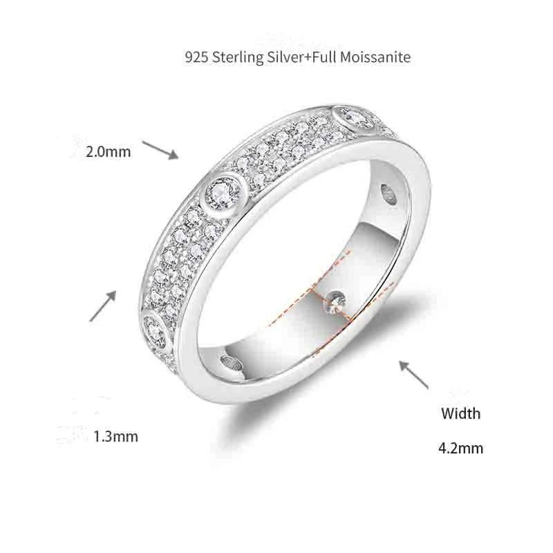 3 Carat All Moissanite Diamond Wedding Ring Band - Ornalux