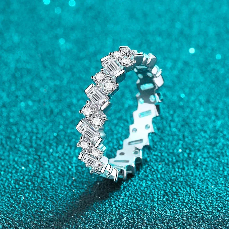 D Color Moissanite Diamond Ring - Unique Wedding Band - Ornalux